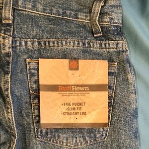 NWT Ruff Hewn slim straight distressed blue jeans